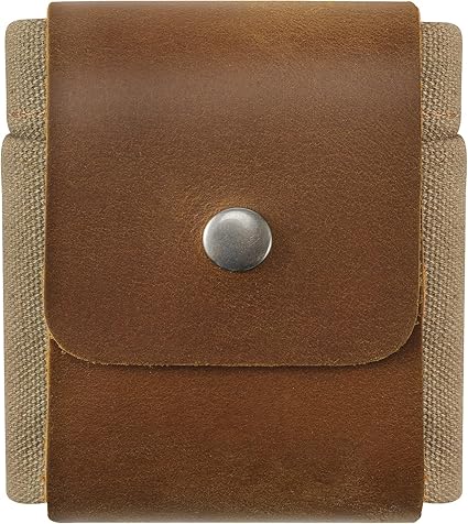 RingSun Waxed Canvas Mushroom Foraging Bag, Collapsible Camping Foraging Pouch, Leather Bushcraft Belt Tinder Dump Pouchs