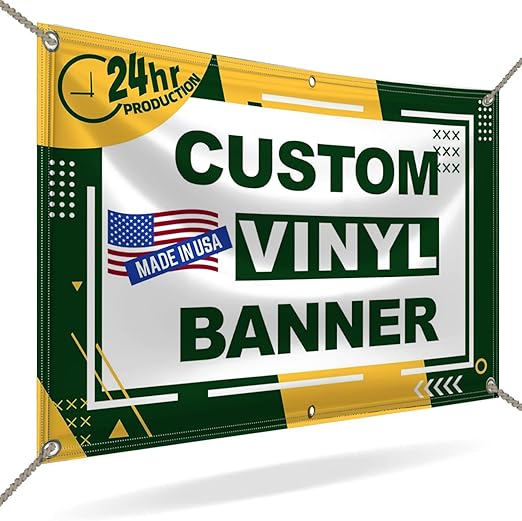 Custom Banner 3ft x 6ft Vinyl Banner Custom Backdrop - Full Color 13 Oz Sign - Personalized Banners with High-Resolution Images, Text