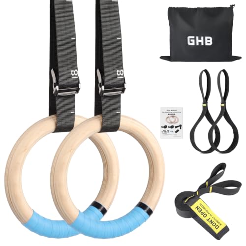 Wooden Gymnastic Rings with Straps