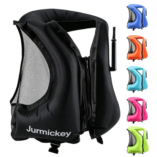 Snorkel Vest for Adults, Inflatable Snorkeling Vest for Men & Women, Portable Swim Jacket & Buoyancy Vest for Snorkeling, Swimming, Kayaking, Boating