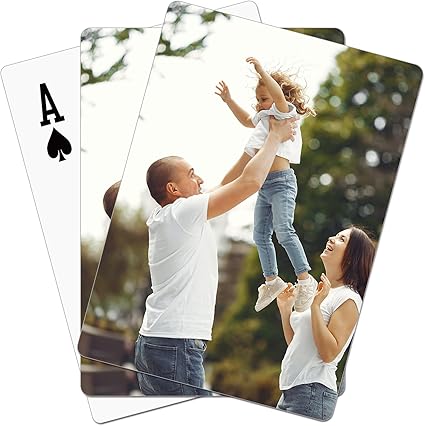 Custom Photo Playing Cards - Personalized Playing Cards with Photos, for Parties, Weddings,and More (Style1（1 Photo）)