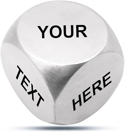 Custom Stainless Steel Blank Decision Dice with Your Own Text | Personalized Game Dice Gifts for Him Her Funny Movie Decision Dice | Anniversary, Valentine's,Wedding, Christmas, Birthday