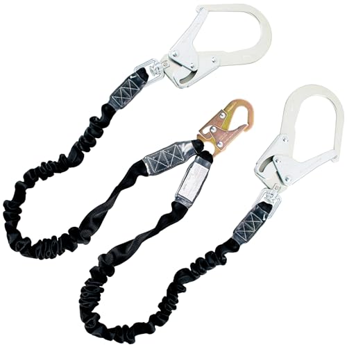 6FT Double Leg Safety Lanyard - Shock Absorbing Fall Protection Lanyard