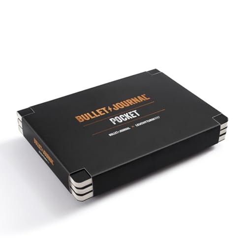 LEUCHTTURM1917 371123 Bullet Journal Pocket, 14,3x10,3 cm, 46 numbered double pages, Dotted, Black, 3-Pack