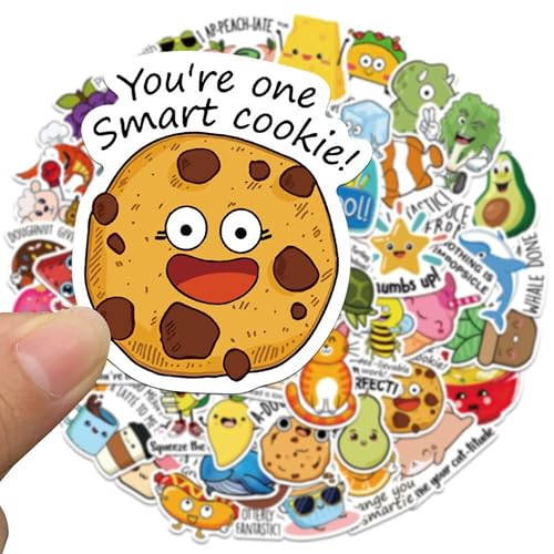 50PCS Punny Motivational Reward Stickers, Fun Funny Cute Bulk Stickers for Kids Classroom Adults, Waterproof Vinyl Decals for Water Bottle Laptop Planner Book Scrapbook, Teacher Prizes, Small Business