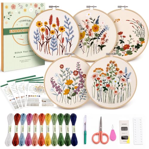 5-Pack Beginner Embroidery Kit