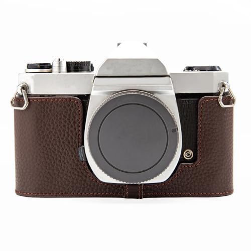 DBZZ k1000 case Handmade Genuine Leather Camera Protective Half Camera case, for Pentax k1000 (Brown)