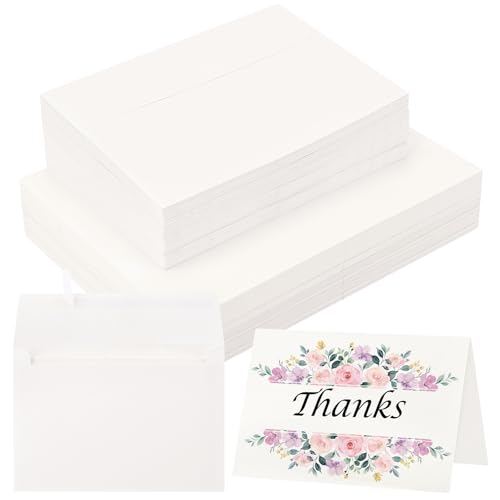 30 Sets Blank Watercolor Cards with Envelopes, 140lb/300GSM Cotton Watercolor Paper Cards, 4 x 6 in Foldable Watercolor Postcards with Envelopes for Greeting Cards Birthday Wedding Invitations