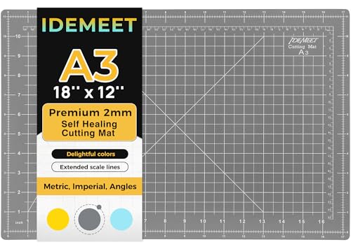 Self Healing Cutting Mat 18" x 12", A3 Double-Sided for Sewing & Quilting