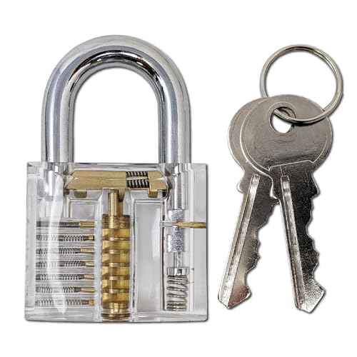 Summit Doorware Transparent Padlock for Educational Training & Locksport Puzzle – Clear Body with TRI-5D Keyway, Includes Case & 2 Keys – See How Locks Work – Educational Tool for Students & Hobbyists