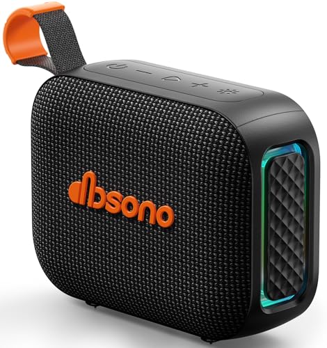 Portable Bluetooth Speaker Waterproof Gift: IPX5 HD Sound Up to 24H Playtime, TWS Pairing, LED Light, Outdoor Speaker for Beach/Pool/Travel/Essentials, Gifts for Fathers Day for Men Dad Husband-Black