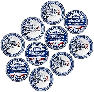 10 Pack Inspirational Leadership Award Coins – Bulk Corporate Recognition Challenge Coins for Employee Appreciation, Motivational Thank You Tokens for Team Achievement, Business Executive Office Gifts
