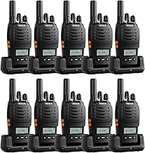 Retevis H777D Walkie Talkies Long Range with LCD Screen, USB -C Charging, Portable FRS Two Way Radios for Adults, Handsfree, Durable Walkie Talkie for Restaurant Retail Warehouse School(10 Pack)