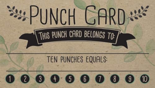 Punch Cards for Loyalty Rewards – Set of 100 Kraft Vouchers for Small Business, Coffee Shop, Salon, Retail – Blank Gift Reward Stationery for Customer Incentives and Return Business