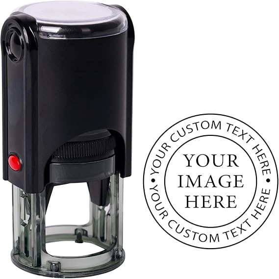 Custom Logo Stamps Self Inking - Personalized Business Logo Text Stamp - Personalized Image Self-Inking Stamper for Office - 4 Sizes - 5 Ink Color Options (Logo)