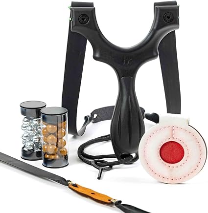 SimpleShot Scout X Slingshot Bundle with Target, Steel & Clay Ammo, and 2 Band Sets, Modern Slingshot for Beginners and Experts Hunting & Target Practice Sling Shot