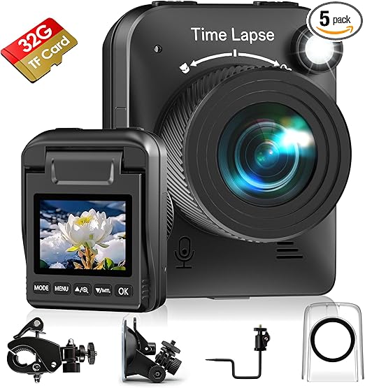 Time Lapse Camera, 4K Timelapse Outdoor Construction Camera with 3 Mount, Waterproof Housing, SD Card for Construction Sites, House Building, Plant Growth