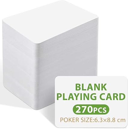 REGUICORP 270PCS Blank Playing Cards, 2.5" x 3.5" Printable Blank Game Cards, White Blank Playing Cards to Write On for Study, Leave Comments, Write, and Draw