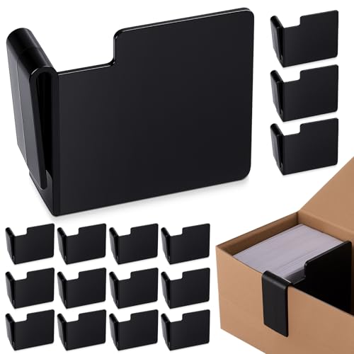 Chunful 20 Pcs Black Card Box Dividers, ABS Trading Card Dividers Clip Storage Separator clips the cardboard side wall for Sports Baseball Cards Organizer (Max Opening Width:4mm Fits Sigle Wall)