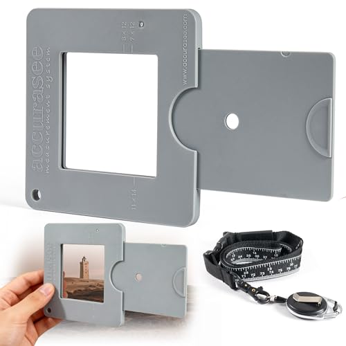Accurasee View Finder with Lanyard | Custom Viewfinder, View Catcher for Artists | Sliding Optical Frame | for Composition, Tonal Accuracy, Color Isolation