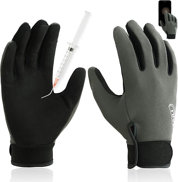 TAILI Level 2 Needlestick, Level 5 Puncture Resistant Work Gloves, Feather-Light Comfort, Grip Enhanced Cut Resistant Gloves for Gardening, Carving, Fishing, Breathable and Touchscreen Compatible, L