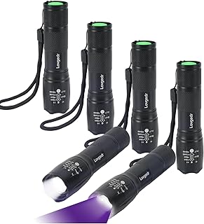 6 Pack 2-in-1 UV Flashlight & White Light, High Lumens Mini Flashlight, Portable Black Light for Pet Urine Detection, Resin Curing, AC Leak, Camping, and Everyday Use