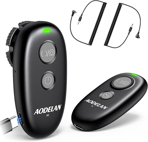 for Canon Rechargeable Camera Remote Shutter Release - AODELAN Wireless & Wired Remote Control for Canon Rebel T7, T6, T3i, EOS R5, R6 II, R7, R8, R10, RP, 200D(SL2), 250D(SL3), 6D Mark II, 7D Series
