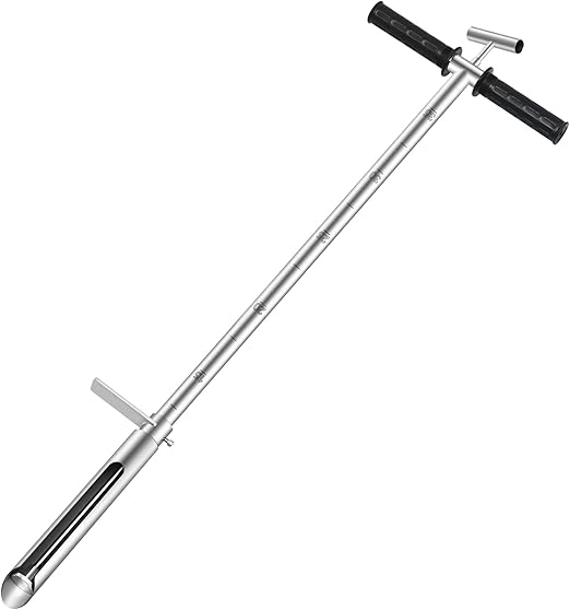 40 Inch Soil Sampler Probe, Stainless Steel Soil Core Sampling Tool with T-Handle, Heavy Duty Soil Probe for Lawn, Garden, Farm & Soil Testing