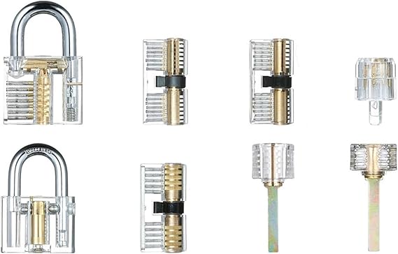 8 PCS Transparent Lock Model Set - Educational Teaching Tool for Mechanical Learning