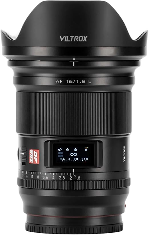 VILTROX 16mm F1.8 L Full Frame Lens for L-Mount, Large Aperture Autofocus Lens with LCD Screen, Wide Angle Prime Lens for Panasonic LUMIX S5 II S1 S9 S1R II, Compatible with Leica SL2, Sigma FPL BF