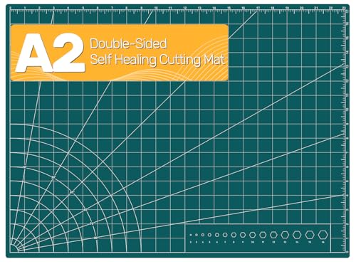 Tujurich Self Healing Cutting Mat, 17" x 23", Double-Sided Rotary Cutting Mat for Sewing, Quilting, Scrapbooking & Craft, Large Craft Cutting Board for Hobby Use(A2)