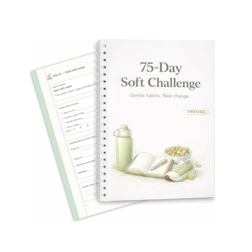 75-Day Soft Challenge Planner (Undated) – Gentle Habit Tracker & Daily Wellness Journal, 5-Minute Routine, Tiny Actions System, Reflection Prompts, Milestone Check-Ins