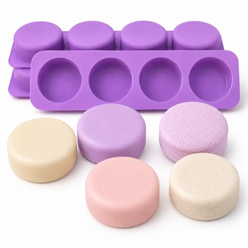 3Pack Round Silicone Mold Round Silicone Soap Mold Rounds Handmade Soap Making Mold Circle Silicone Mold Circle Mold Handmade Soap Mold for Soap Candle Lotion Bath Bombs Resin Wax Cake Chocolate Candy