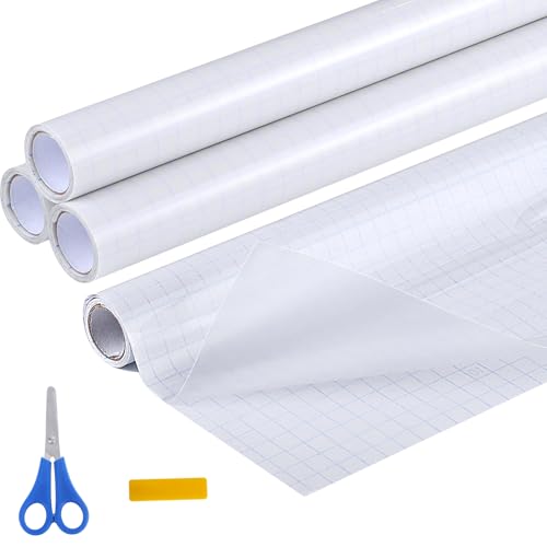 WSICSE 4 Rolls Clear Contact Paper, 13.5 in x 5 ft Clear Self Adhesive Book Covers Protective Paper Protector for Books Crafts Textbook Documents Home Decor