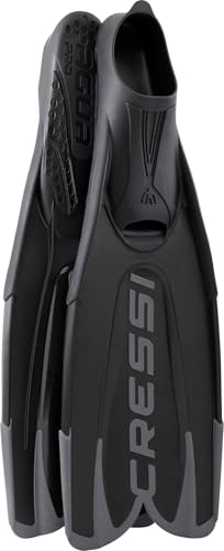 Cressi Agua Pro Regular Full Foot Pocket Fins, Black, 42/43