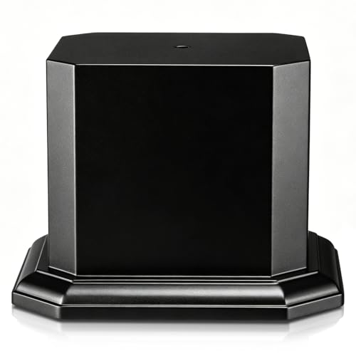 Chunful 1 Pack Wood Square Trophy Base, 6.5" X 6.5" X 5", Glossy Black | Center Mounting Hole, Beveled Edges and Blank Sides for Nameplates, Ideal for Awards, Figurines, Sculptures and DIY Projects