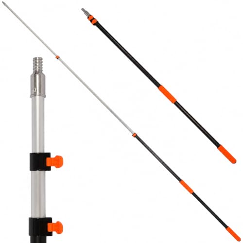 TEPUHUI 4.5–12 FT Telescoping Extension Pole, Lightweight Aluminum Extendable Pole for Painting, Dusting, Window Cleaning, Sturdy Paint Roller Pole with Foam Grip