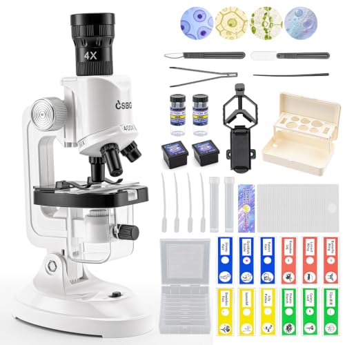 WEACFUS Microscope for Kids, 63-Piece STEM Science Kit