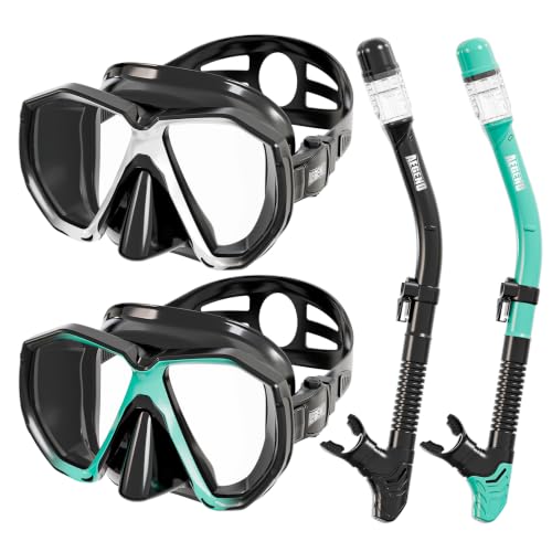 Aegend Adult Snorkeling Set - Snorkel Mask with Latest Dry Snorkel