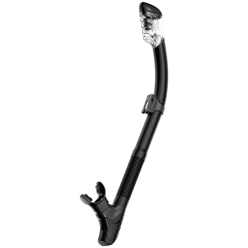 Diving Dry Snorkel for Adult & Youth - Snorkeling Gear with Top Dry Valve Black Rose