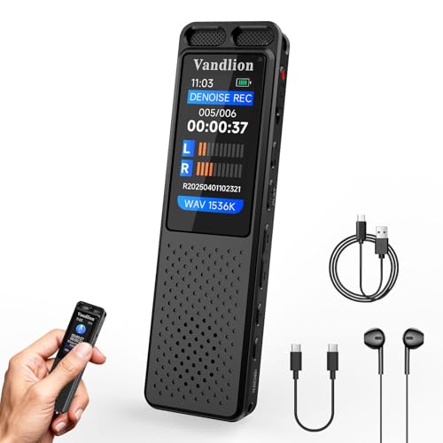 Voice Recorder with Playback, Vandlion HD Clear Digital Recording Device
