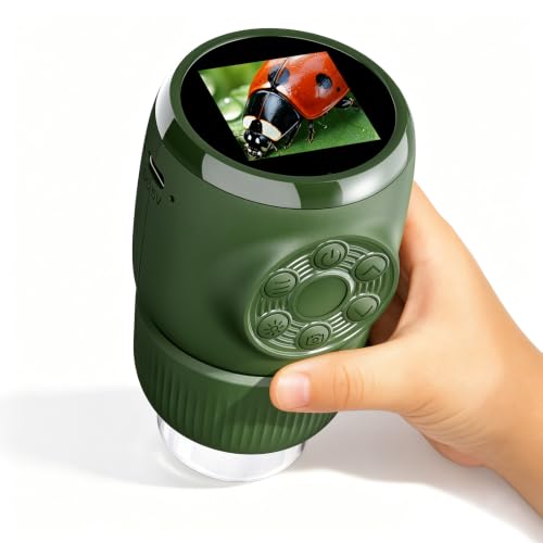 1000X Handheld Digital Microscope for Kids Science Toy(Green) | Birthday Gifts for Girls Boys Child - Portable Science Kits Toddler Age 3-6 6-12