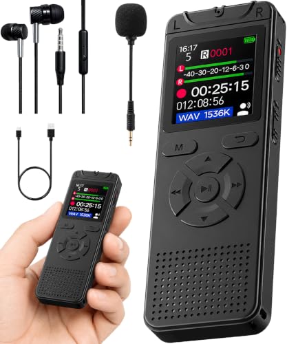 Cappsu Digital Voice Recorder with Playback, 32GB Built-in Memory Storage