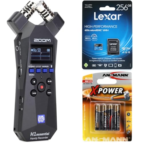 Zoom H1Essential Portable Recorder with MicroSDXC Card and Batteries