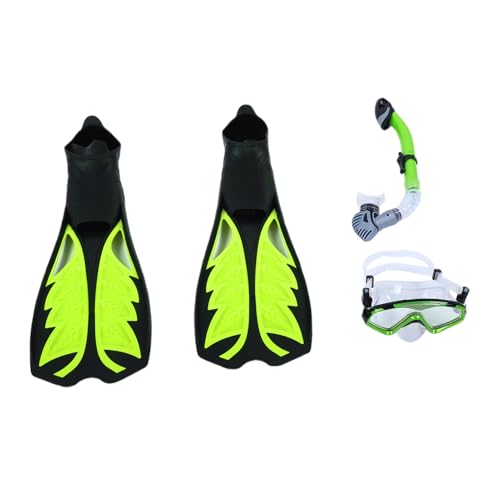 FUNFANG Adult Snorkeling Set Professional Snorkel Gear Comfortable Leak Proof Mask Fins for Underwater Exploration Swimming Snorkel Kit (L)