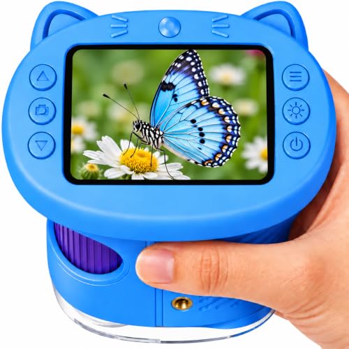 ASPOVEN 1000X Handheld Digital Microscope for Kids with 4K 2.4" IPS Screen