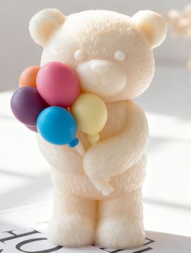 Balloon Bear-Shaped Scented Candle Mold, Silicone Cake 3D Soap Mold