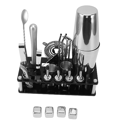 Hidyliu Cocktail Shaker Set, 23-piece Stainless Steel Kit